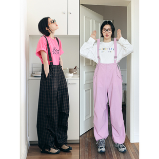 直筒宽松休闲裤 鹿与飞鸟 多穿可拆卸背带裤 一裤 5778 26°晴