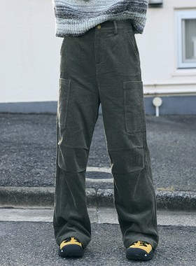 秋冬直降/“橡树林”双色复古百搭直筒灯芯绒工装休闲裤5551厶