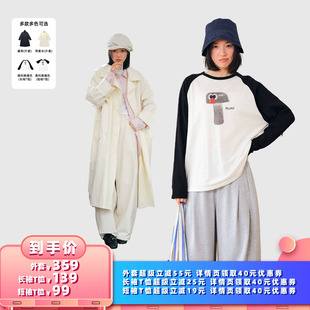 【所有女生的衣橱直播间】鹿与飞鸟中长款风衣外套/插肩袖长短T恤