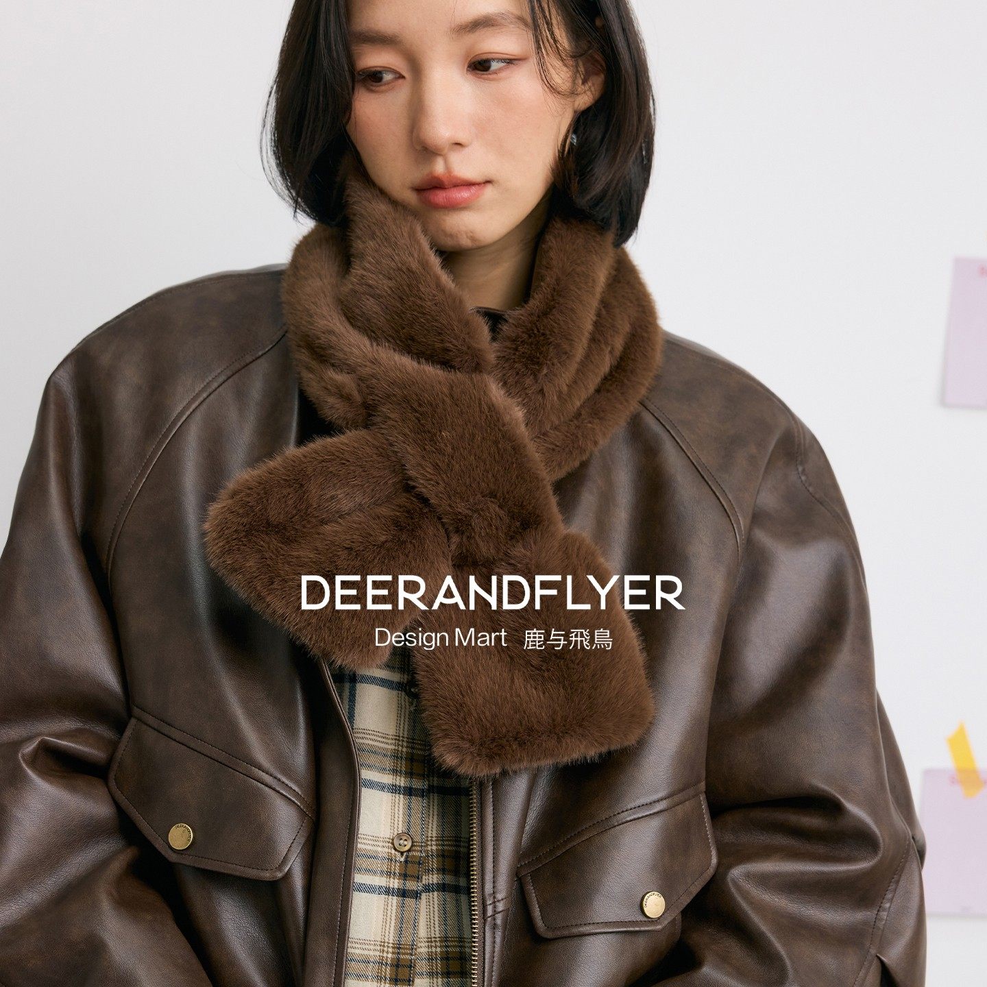 鹿与飞鸟“零下攻略”冬款加厚毛茸短款交叉双面围脖毛领围巾7271,服饰配件/皮带/帽子/围巾,围巾/丝巾/披肩,淘宝优惠券,粉丝福利购,淘宝优惠卷