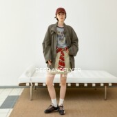 夹克外套6891 100棉VTG做旧水洗廓形立领工装 鹿与飞鸟 古着锚点