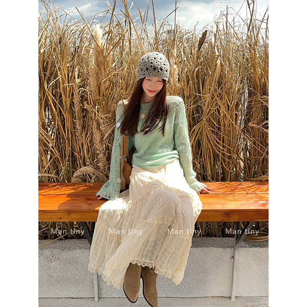 巨好看春装一整套出游多巴胺穿搭miu里miu气小香风套装针织连衣裙