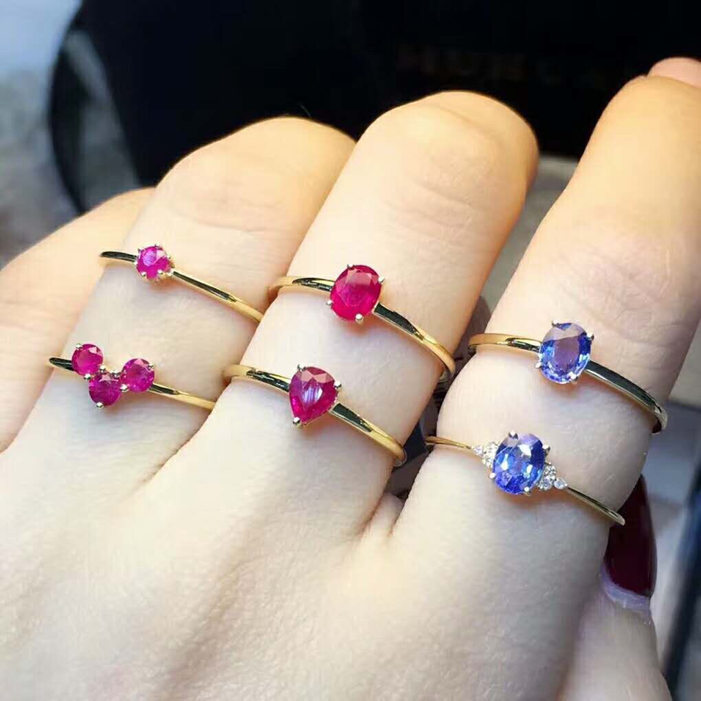 丽丽主播 s925纯银镶简约复古红宝石蓝宝石活口节日礼物女怎么看?