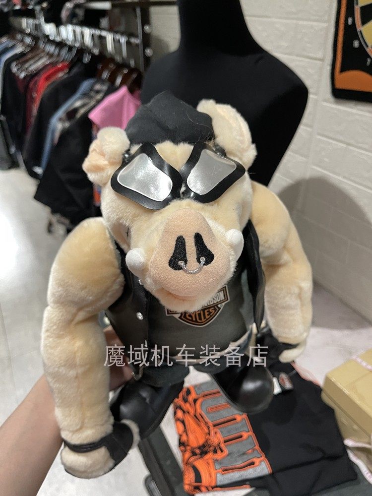 211230魔域机车美国哈雷收藏复古摩托车公仔玩具后座公仔疯猪孤品