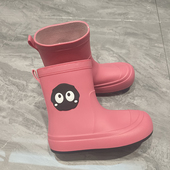 短筒加绒雨鞋 女时尚 外穿防滑雨靴厨房洗车厚底软底胶鞋 新款 水鞋 女