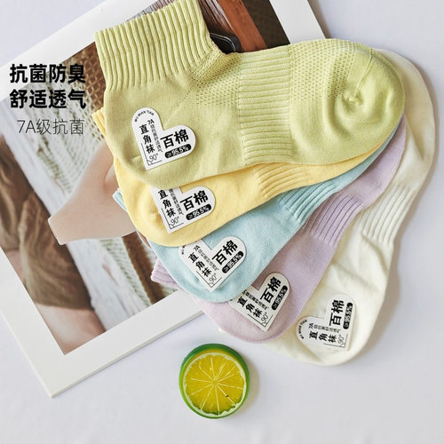 6双装】美尘May C 百棉直角高橡筋袜男款/女款 舒适透气 弹力袜口