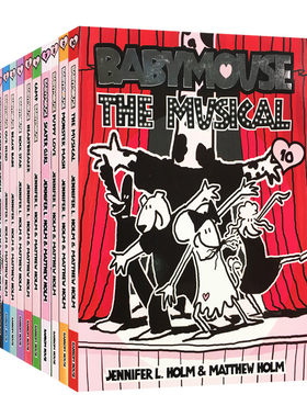 英文原版 Babymouse 老鼠宝宝系列1-10册 漫画小说 青少年英语课外读物 纽伯瑞儿童文学奖作者Jennifer Holm 英文版 进口英语书籍