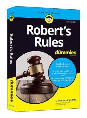 英文原版 Robert's Rules For Dummies 罗伯特议事规则 达人迷 第4版 英文版 进口英语原版书籍