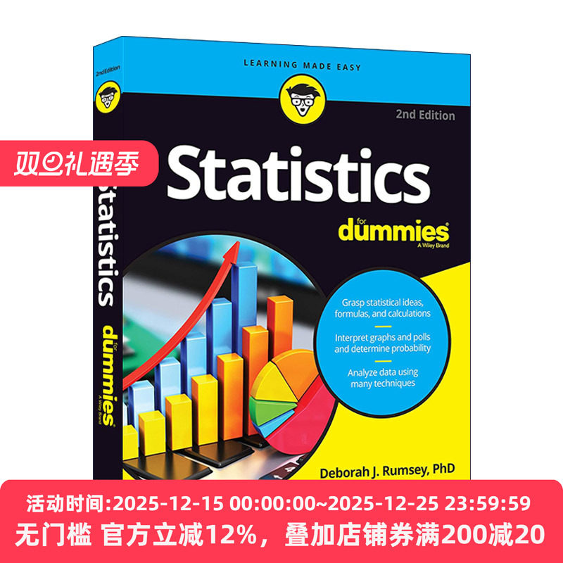 英文原版 Statistics for Dummies 统计学入门 第2版 英文版 进口英语原版书籍