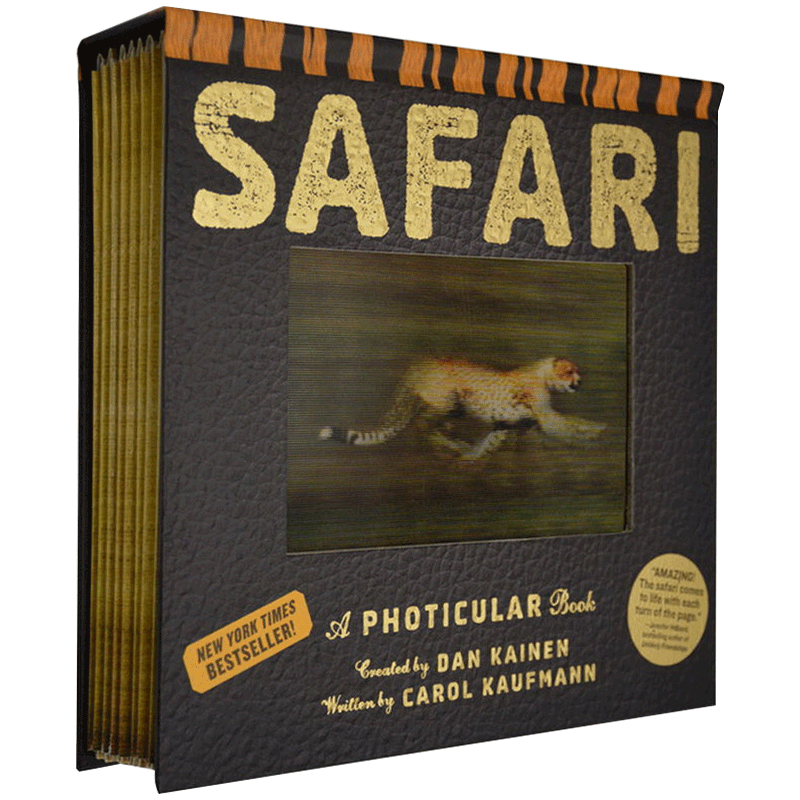 光与影视觉书系列 狩猎 3D立体动画书 Safari A Photicular Book 英文原版儿童会动的翻翻书 非洲草原动物 英文版纽约时报畅销书