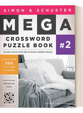 英文原版 Simon & Schuster Mega Crossword Puzzle Book #2 西蒙与舒斯特超级纵横字谜书2 英文版 进口英语原版书籍