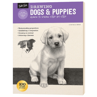 如何绘画系列 狗和小狗 一步步学习绘画 Drawing Dogs & Puppies 英文原版素描技巧教材 进口艺术读物书籍 Quarto