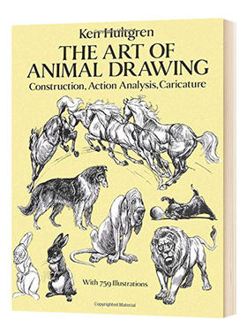 动物绘画的艺术 结构 动作分析及漫画手法 The Art of Animal Drawing 英文原版动物绘画技巧参考书 进口英语艺术类书籍
