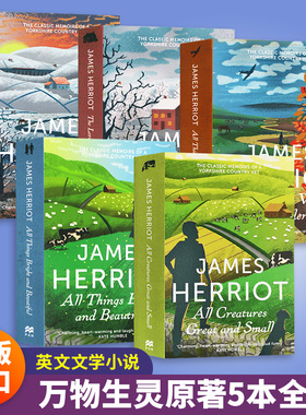 万物生灵原著5册全集 All Creatures Great and Small 吉米哈利 James Herriot 万物既伟大又渺小 人与动物的故事 英文原版文学书