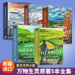 Great 文学书 英文原版 Herriot All Creatures 万物既伟大又渺小 Small and 故事 万物生灵原著5册全集 吉米哈利 人与动物 James