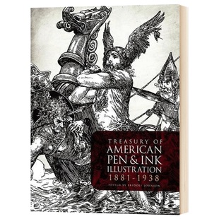 Ink 进口英语书籍 素描技巧教程 英文原版 Illustration Pen American Treasury 美国笔墨插图宝典