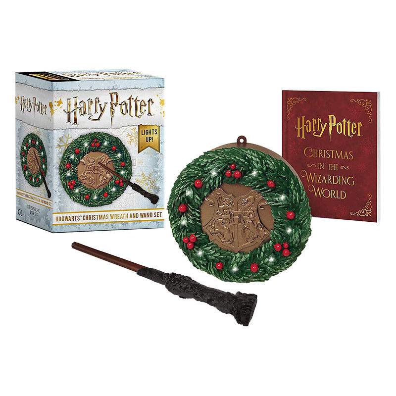 哈利波特周边 霍格沃茨圣诞花环魔杖套装 Harry Potter Hogwarts Christmas Wreath and Wand Set 英文原版艺术读物 进口书籍