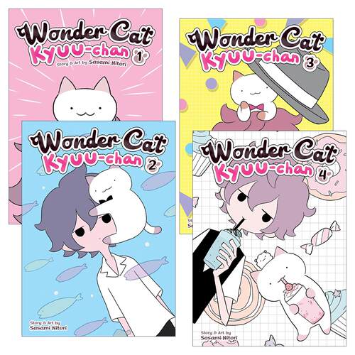 英文原版 Wonder Cat Kyuu-chan 猫猫小九4册 神奇猫 治愈可爱漫画 似鸟佐佐美Sasami Nitori 英文版 进口英语原版书籍