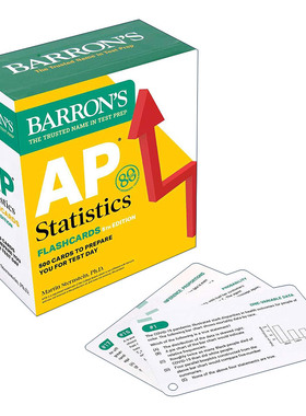 英文原版 AP Statistics Flashcards  巴朗AP统计学闪卡 第5版 带环扣 英文版 进口英语原版书籍