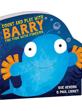 英文原版Count and Play with Barry the Fish with Fingers  来和手指鱼巴里一起玩数数 Sue Hendra异形纸板书 进口英语原版书籍