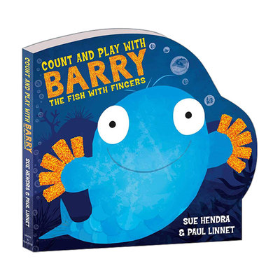 英文原版Count and Play with Barry the Fish with Fingers  来和手指鱼巴里一起玩数数 Sue Hendra异形纸板书 进口英语原版书籍