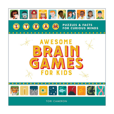英文原版 Awesome Brain Games for Kids 适合孩子的益智游戏 STEAM谜题 编码 逻辑 数学 文字游戏 英文版 进口英语原版书籍