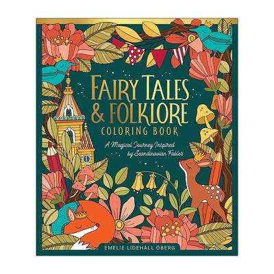 英文原版 Fairy Tales & Folklore Coloring Book 北欧童话与民间传说涂色填色书 精装 英文版 进口英语原版书籍