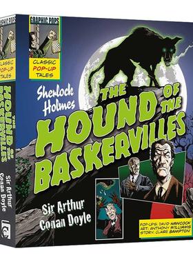 英文原版 Classic Pop-Ups Sherlock Holmes The Hound of the Baskervilles 福尔摩斯 巴斯克维尔的猎犬 漫画版 立体书 进口书籍