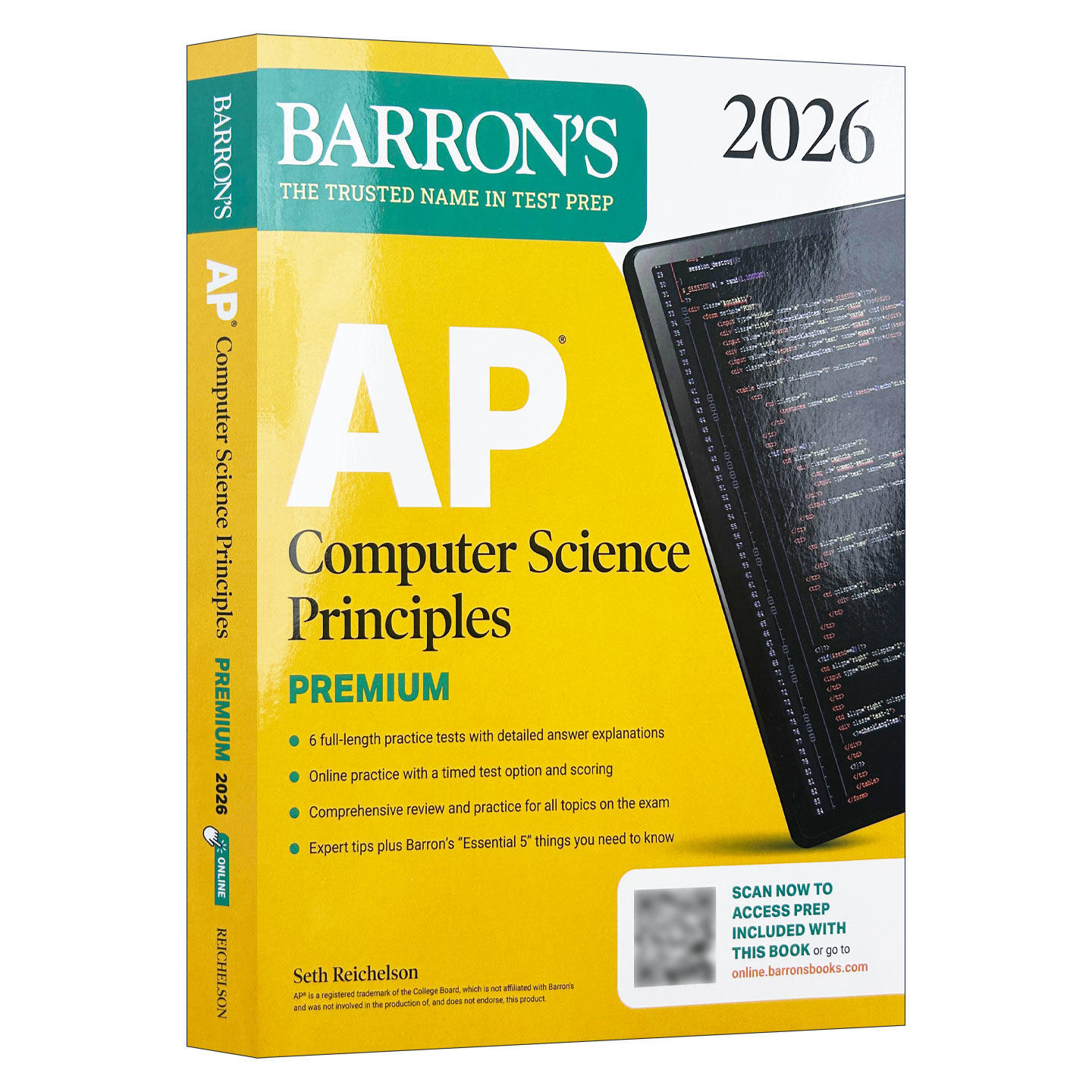 英文原版 AP Computer Science Principles Premium 2026 巴朗AP计算机科学原理 含6套练习题+综合复习+在线练习 英文版 进口英语