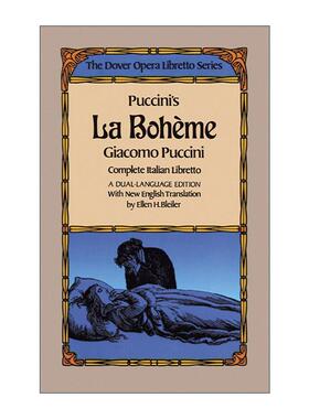 英文原版 Puccini's La Boheme the Dover Opera Libretto Series 普契尼的波希米亚人 经典歌剧 英文版 进口英语原版书籍