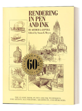 设计工作者必读的一本经典书 Rendering In Pen And Ink 英文原版建筑室内设计类参考书 进口英语读物书籍