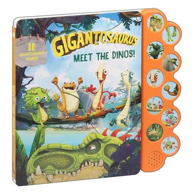 英文原版 Gigantosaurus Meet the Dinos 小恐龙大冒险 发声纸板书 迪士尼改编动画 英文版 进口英语原版书籍