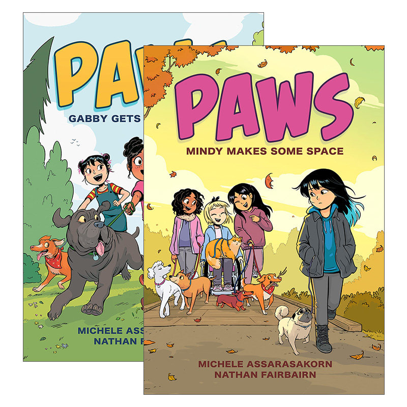PAWS 爪子系列2册 儿童全彩漫画绘本图画书 友谊故事 Nathan Fairbairn