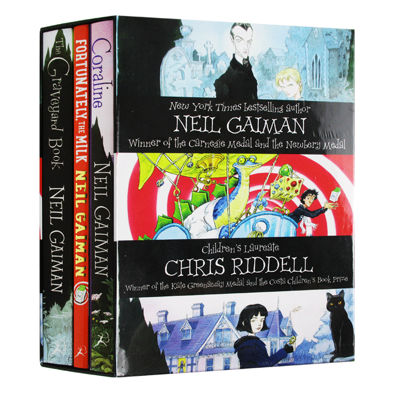 尼尔盖曼作品三册盒装 Neil Gaiman Neil Gaiman Chris Riddell Box Set 英文原版科幻小说 睡魔鬼妈妈美国众神同名作者
