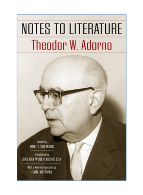 英文原版 Notes to Literature 文学笔记 结合版 Theodor W. Adorno阿多诺 英文版 进口英语原版书籍