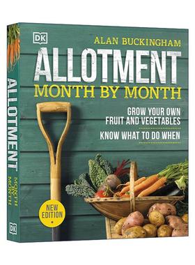 英文原版 Allotment Month By Month 按月分配种植 何时种植何种水果蔬菜 精装 英文版 进口英语原版书籍