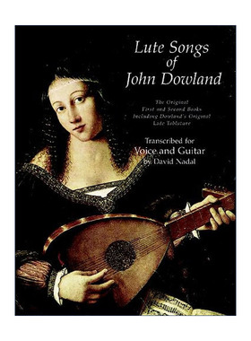 英文原版 Lute Songs of John Dowland 约翰·道兰德鲁特琴曲作品集 1-2册原始乐谱 琵琶 John Dowland 英文版 进口英语原版书籍