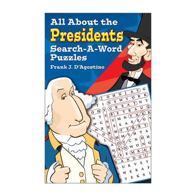 英文原版 All About the Presidents Search-a-Word Puzzles 美国总统主题单词搜索游戏 儿童益智科普活动书 进口英语原版书籍