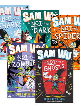 Sam Wu Is NOT Afraid of 山姆 不是胆小鬼系列5册 不怕鬼 不怕鲨鱼 不怕黑暗 不怕蜘蛛 不怕僵尸 英文原版儿童英语章节桥梁书进口