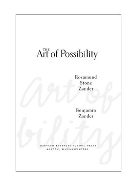英文原版 The Art of Possibility A级人生 打破常规发挥潜能的12堂课 哈佛商业评论 精装 英文版 进口英语原版书籍