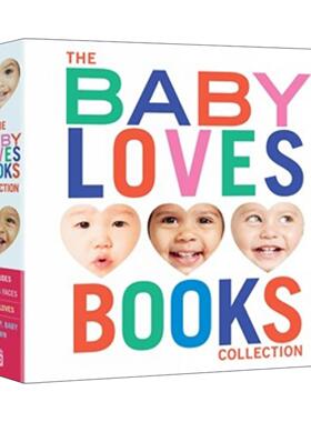 英文原版 Baby Loves Books Box Set 宝宝爱 做鬼脸 三册盒装套装绘本 纸板书 Making Faces Baby Loves and Baby Up Baby Down