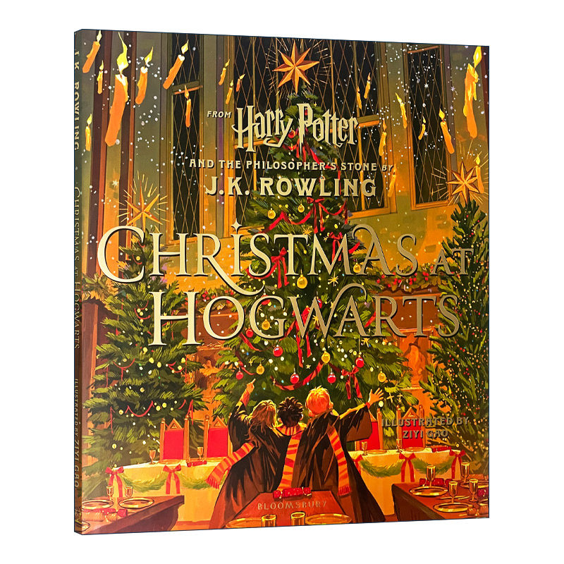 英文原版 Christmas at Hogwarts 霍格沃茨的圣诞节 哈利波特官方插画 精装绘本小说 中国画师Ziyi Gao 英文版 进口英语原版书籍图片