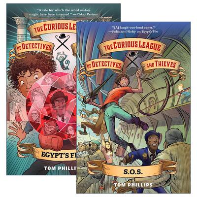 英文原版 The Curious League of Detectives and Thieves 好奇侦探与盗贼联盟系列2册 儿童冒险小说 Tom Phillips 英文版 进口书