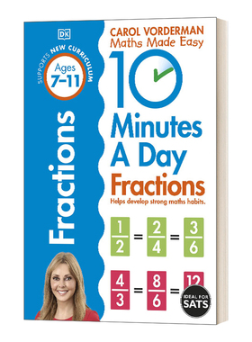 DK每天10分钟 数学分数 10 Minutes a Day Fractions 4th Grade 英文原版儿童教辅 进口英语书籍