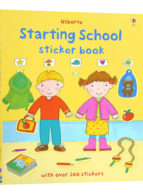 Starting School Sticker Book 尤斯伯恩贴纸书 上学校主题 英文原版英语单词幼儿早教绘本 进口英语书籍