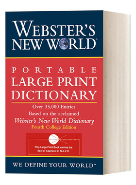 英文原版 Webster's New World Portable Large Print Dictionary Second Edition 韦氏新世界英语词典 便携大字版 进口英语书籍