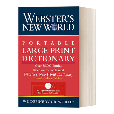 英文原版 Webster's New World Portable Large Print Dictionary Second Edition 韦氏新世界英语词典 便携大字版 进口英语书籍