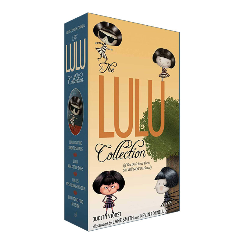 英文原版 The Lulu Collection 露露系列4册盒装 黑白章节书 含露露和雷龙 神秘使命 露露有妹妹了 露露遛狗 英文版 进口书籍