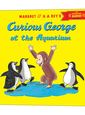 英文原版绘本 Curious George at the Aquarium with downloadable audio 好奇猴乔治在水族馆 音频可下载 英文版 进口英语原版书