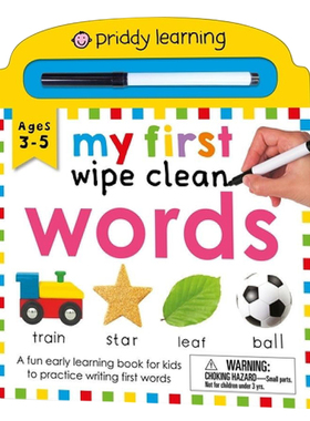 擦擦书 单词 My First Wipe Clean Words 英文原版儿童英语启蒙纸板书 进口儿童启蒙读物书籍 Roger Priddy